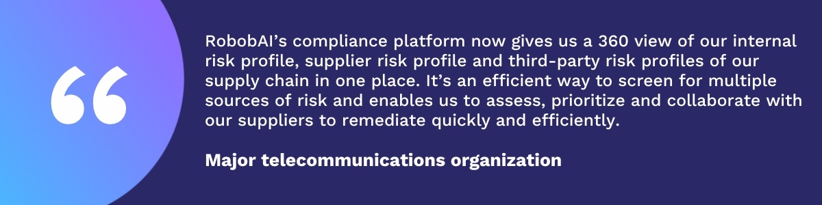 360 view of our internal risk profile, supplier risk profile and third-party risk profiles of our supply chain